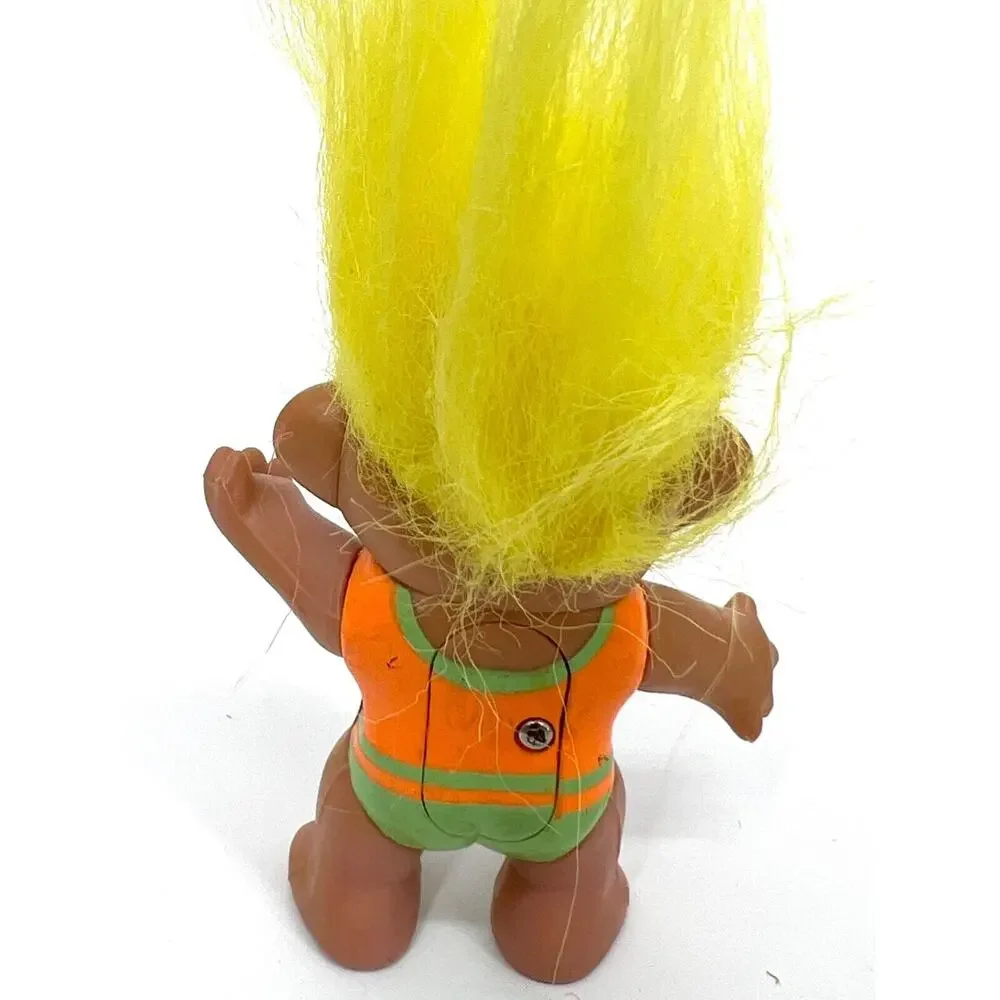 Vintage Soma Lucky Troll Doll Yellow Hair Yellow Eyes Interactive Eyes Light Up
